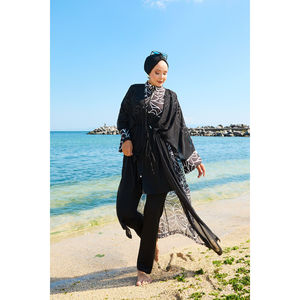 Maillot de bain modeste en mousseline de soie à taille ajustable avec motifs imprimés -183 - Product Image 6
