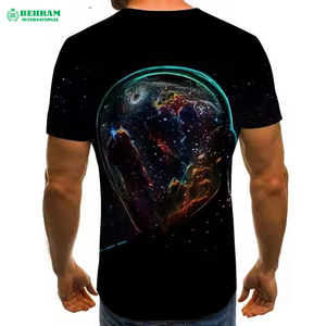 T-shirts pour hommes de haute qualité, col rond, 100% coton, coupe ample, écologiques, séchage rapide, prix bas, sublimation - Product Image 2