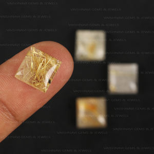 หินควอตซ์เจียระไนแบบหลวม10มม. สำหรับทำเครื่องประดับ DIY งานประดิษฐ์อัญมณีสีทองธรรมชาติขัดเงาสูง - Product Image 4