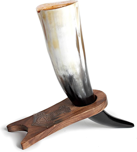 Cuerno para beber Cuerno vikingo de alta calidad con soporte de cuero Diseño elegante Cuerno vikingo para beber con aceptar tamaño personalizado - Product Image 4