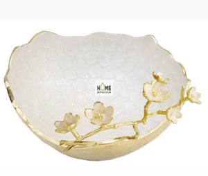 Elegante cuenco de 3 compartimentos de diseño atractivo de metal con textura martillada y cuenco de vástago de Latón chapado en oro para Decoración de mesa - Product Image 3