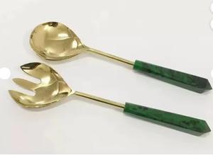 มีด้ามจับยาวทำจากโลหะทองเหลือง, มีด้ามยาวมีดีไซน์เรียบง่ายมีด้ามจับช้อนตักสลัด - Product Image 6