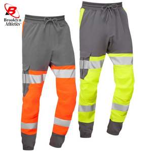 <b>Mens</b> Hi Vis Work <b>Trousers</b> Orange High Visibility Work Wear Cargo Joggers <b>Trousers</b> with Reflective Tape - Product Image 6