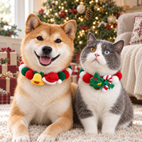 Collier en peluche pour animaux de compagnie avec clochette, chapeau de Noël, motif dessin animé coloré, collier décoratif pour chat et chien
