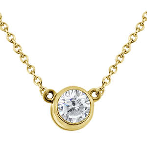 Colgante Solitario con Bisel de Oro Amarillo de 14k, Forma Geométrica, Oro Blanco, Oro Rosa, con Diamante Moissanita, Perla, en Caja - Product Image 2