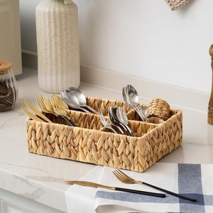 ถาดใส่ช้อนส้อมทำจากผักตบชวาแบบถัก - Product Image 6