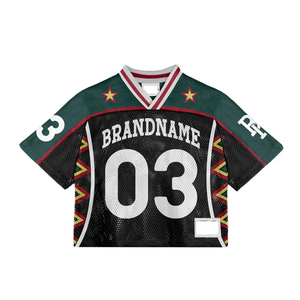 Camisetas de Malla de Poliéster de Alta Calidad Hechas a Medida, Fabricante de Camisetas Deportivas, Camiseta de Fútbol de Corte Cuadrado, Unisex, Cuello en V - Product Image 3