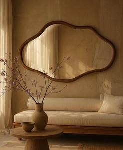 Miroir mural Art Déco en verre asymétrique artisanal, écologique, moderne, irrégulier, décoratif pour la maison à prix avantageux - Product Image 6