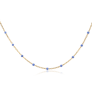 Collier chaîne tendance plaqué or avec design émaillé violet clair, fait main, vente en gros, bijoux turcs en argent sterling 925 - Product Image 3