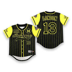 Vente en gros de haute qualité Transfert de chaleur Maillot de baseball surdimensionné en sergé personnalisé - Product Image 1