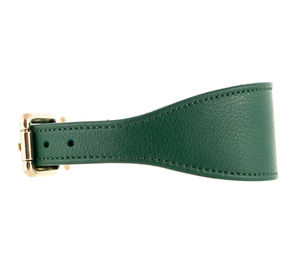 Collar de perro sabueso de cuero verde de alta calidad para galgo y Whippet - Product Image 3