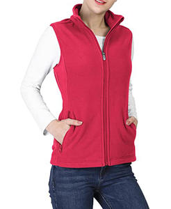 Femmes polaire pleine fermeture éclair hiver gilet chaud polaire doux gilets vêtements d'extérieur avec poches zippées décontracté solide fermeture éclair avant veste - Product Image 4