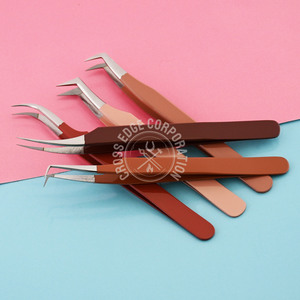 คีมหนีบขนตาแบบแยกสแตนเลสญี่ปุ่นแหนบต่อขนตา90องศา - Product Image 1