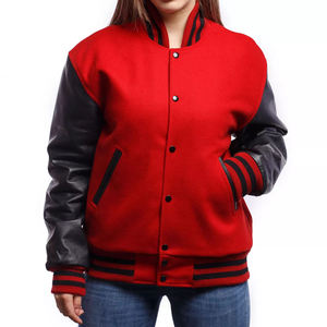 Outdoor Warm Winter Wool / Polyester Letterman Jacket Fashionable Windproof Casual High Quality Custom Stand Men's Jackets - Product Image 1