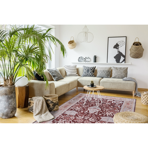 เน็ตไลน์ โฮมดีโปพรมพื้นที่นามธรรมสีน้ำเงินแบบดั้งเดิม ดีไซน์ซักได้ R4 - Product Image 5