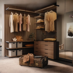 Armoire murale de style européen en bois sur mesure JY Project pour chambre à coucher vietnamienne, dressing, maison, hôtel, appartement, villa - Product Image 4