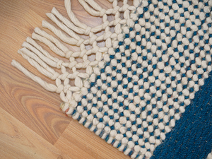 Custom Size and Color Contemporary <b>Boho</b> <b>Rug</b> Handwoven Wool and Cotton Embroidered for Home Use - Product Image 4