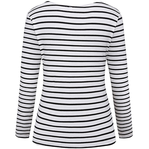 Chemises de sport à manches longues rayées pour femmes, protection solaire UV, t-shirts en polyester, séchage rapide, légers, rafraîchissants, pour la course à pied et le yoga - Product Image 2