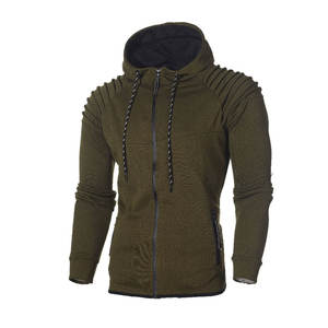 Sweat-shirt à capuche zippé pour homme, automne-hiver, brodé, écologique, coupe-vent, manches longues, sport - Product Image 1