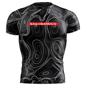 Short Sleeve Black <b>Rash</b> <b>Guard</b> Stretch Spandex/Polyester Best Selling Customizable <b>BJJ</b> Gear for Unisex - Product Image 5