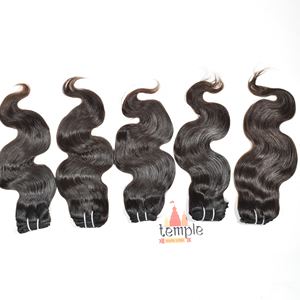 Extensiones de cabello humano de onda profunda, lote de 100%, procesamiento alineado de cutícula, sin máquina, de doble trama - Product Image 3