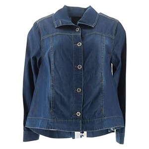 Veste en jean à logo personnalisé pour femmes à la mode avec garniture en fourrure confortable de style vieilli et dentelle de cristal pour l'hiver - Product Image 2