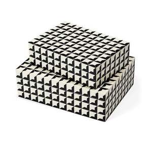 Factory Price Horn Bone Work <b>Jewellery</b> <b>Box</b> Black Beige Geometric Pattern with Polished Finish Multipurpose for <b>Jewellery</b> Storage - Product Image 1