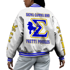 Sigma Gamma Rho 1922 Limited Varsity Letterman Jacket Premium SGRho Greek Royal Poodle Heritage Coat - Product Image 2