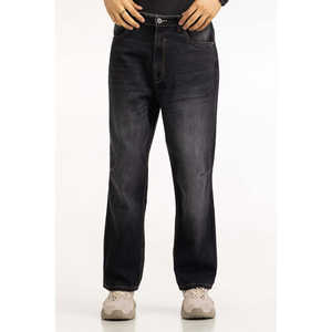 กางเกงยีนส์ทรงหลวม Relax Fit ผ้าฝ้าย 100% เอวสูง สไตล์วินเทจ ฮิปฮอป สีเดนิมเข้มฟอกแบบ Stonewashed พร้อมเทคนิคการฟอกแบบ Washed เหมาะสำหรับฤดูหนาว - Product Image 2