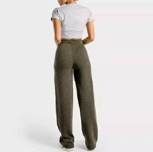 Pantalón de Jogger de algodón para mujer de calidad superior 2023, suelto, de gran tamaño, pierna ancha y recta, cintura elástica, precio razonable al por mayor - Product Image 2