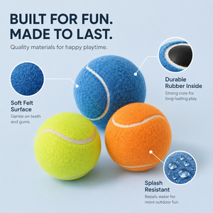 Juguetes de Pelota de Tenis Resistentes para Mascotas, Regalo para Mascotas, Pelotas de Tenis para Perros con Logotipo Personalizado, Pelotas de Tenis Chirriantes para Entrenamiento - Product Image 2