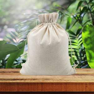 Bolsas Ecológicas con Cordón de Algodón 100%, Bolsitas de Tela Reutilizables para Viajes, Almacenamiento, Envoltura de Regalos, Empaquetado a Granel - Product Image 5