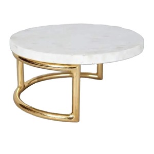 Support à gâteau rond en marbre doré, écologique et classique, en métal, pour la pâtisserie, idéal pour les mariages et les fêtes (vente en gros) - Product Image 3