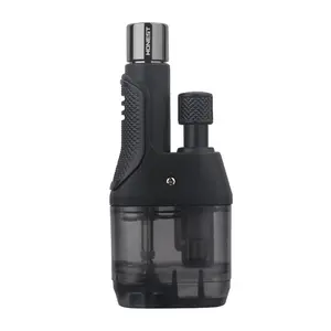 LT196 Butane Torch Lighter, Windproof Jet Flame Lighters with Fuel Window for Outdoor Candle Camping BBQ Family Use