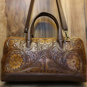 Sacs à main en cuir personnalisé sculpté pour femmes Porte-monnaie rétro de style occidental - Product Image 1