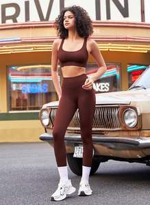 Women's Customizable 2-Piece Compression Eco-Friendly Quick Dry Breathable Skinny Fitness Tops <b>Shorts</b> Solid Color Yoga Training - Product Image 4