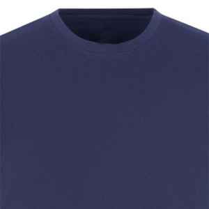 Conjunto de pijama de camiseta lisa azul marino 100% conjunto de salón de punto de algodón ropa de dormir cómoda con Camiseta de cuello redondo y pantalones con cordón - Product Image 4