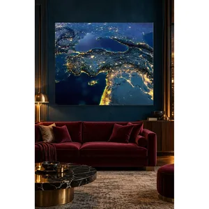Fida Turquie la nuit de nuit, vue depuis l'espace, impression sur toile - Product Image 5