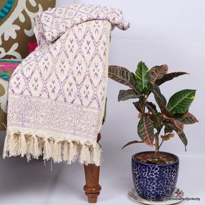 Indien fait à la main doux luxe bleu Indigo bohème coton tissé à la main jeter couverture pour literie canapé voyage maison Textile utiliser - Product Image 2