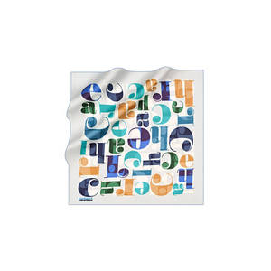 Colorful 90x90 Cacharel Polyester Twill <b>Square</b> <b>Scarf</b> - Product Image 1