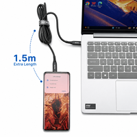 Câble USB C 20V 60W 150cm Noir en Nylon PD 3A Charge Rapide Câble en Cuivre Étamé pour Téléphone Portable Ordinateur & Tablette 1 pièce