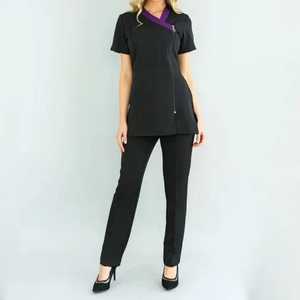 Conjuntos de uniformes médicos de talla grande para médicos y enfermeras para mujer, Top Pantalones elástica + de tela, conjuntos de trajes de fregado - Product Image 3