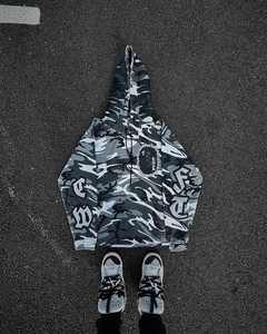 Fabricante de ropa de alta calidad 100% algodón 400 GSM Streetwear DTG impresión Vintage ácido lavado Sudadera con capucha para hombres - Product Image 5