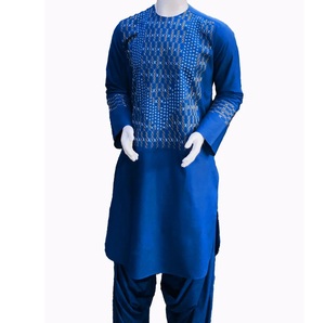 Traje Étnico Afgano Salwar Kameez Musulmán para Hombre, Vestido Afgano Transpirable con Bordado Estampado, Trajes Islámicos de Moda - Product Image 4