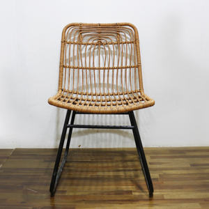 Artex Dong Thap Factory Durable Patio Chair with Powder Coated Black Metal <b>Frame</b> Brown Rope Weaving and Cross Support Design - Product Image 5