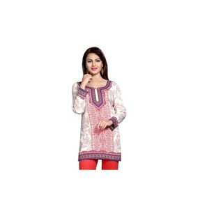 Kurti brodé en pur coton pour un bureau formel Manches longues élégantes avec fentes latérales Tenue ethnique confortable - Product Image 1