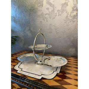 Support à gâteau doré à 2 niveaux Artisanat en métal de luxe fait à la main pour mariage et décoration intérieure Support de service de fruits réutilisable - Product Image 5