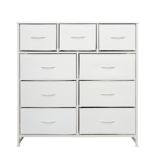 Commode Hua Cheng à 9 tiroirs en tissu, MDF et acier inoxydable, meuble de rangement moderne autoportant pour chambre à coucher - Product Image 1