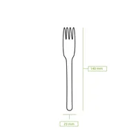 Fourchettes à gâteau en bois bio-revêtu de 14 cm, mini-couverts jetables lisses pour desserts et cafés - 1000 pièces/carton
