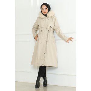 Gabardina Larga con Capucha Taba 19211 con Cremallera Oculta - Product Image 6